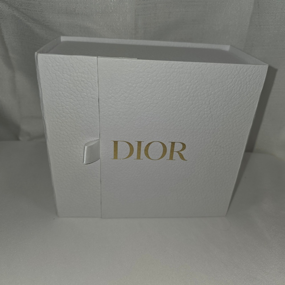 Dior White Textured Magnetic Gift‎ Box Gold Logo Large Storage Box